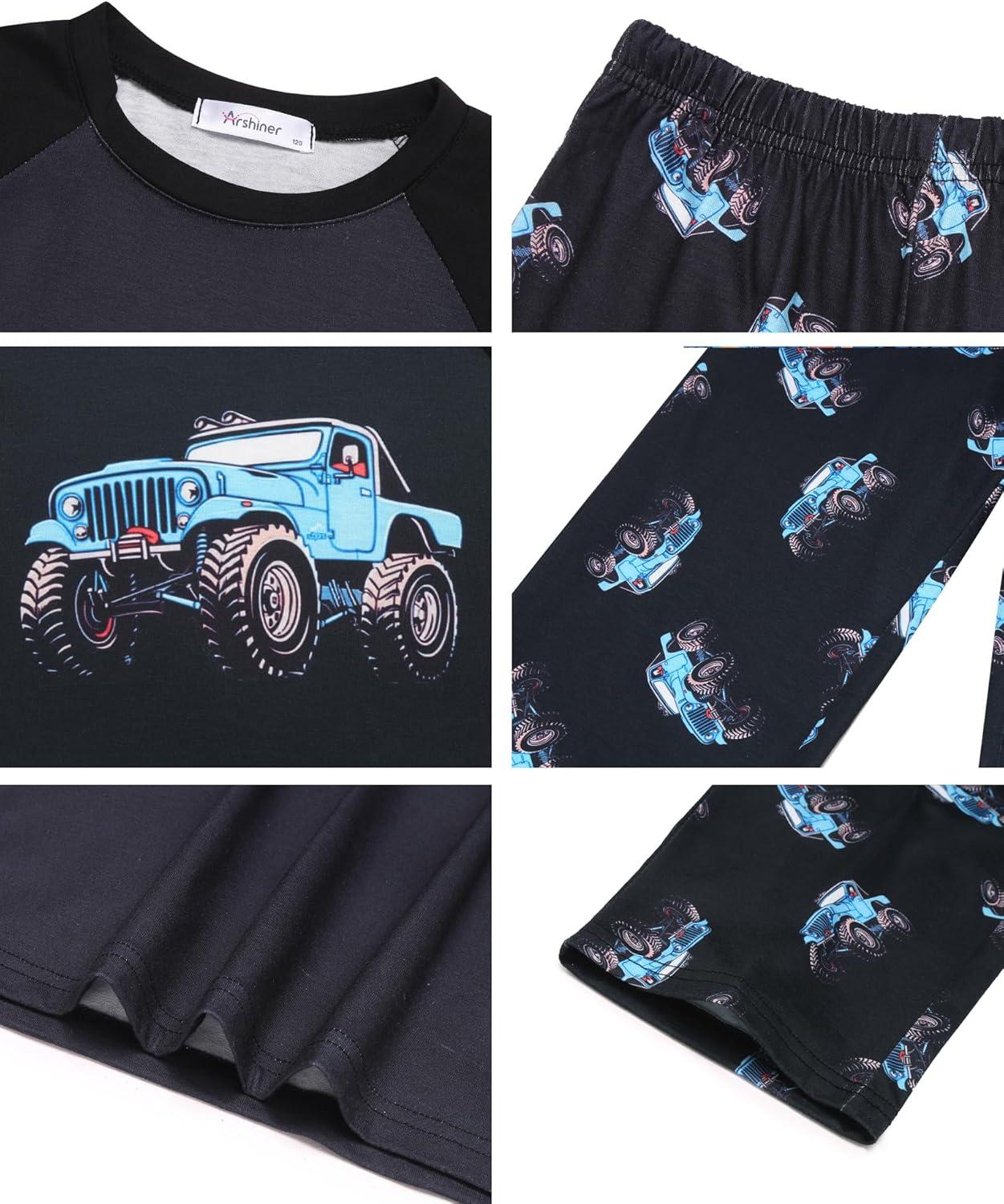 image:imageArshiner Boys Pajamas Set Long Sleeve Sleepwear 2 Piece Pajama Set for Big Boys 614 YearsTruck