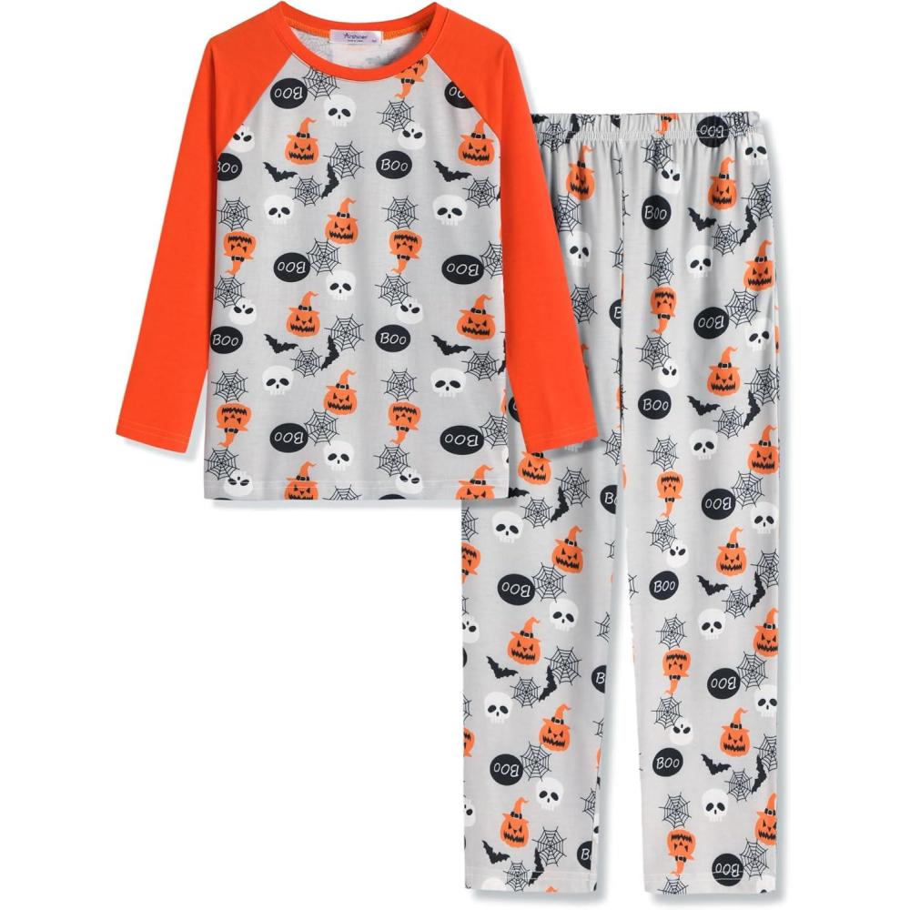 image:imageArshiner Boys Pajamas Set Long Sleeve Sleepwear 2 Piece Pajama Set for Big Boys 614 YearsHalloween