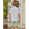 Arshiner Boy’s 2 Pieces Linen Sets Short Sleeve Henley Shirt and Shorts Summer Beach Matching Outfits 4-12 Years(White & Light Green)