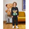 Arshiner Boys 2-Piece Teddy Bear Print Sweatshirt and Sweatpants Set – Cool Black Fall Winter Outfit 5-6 Years