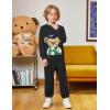 Arshiner Boys 2-Piece Teddy Bear Print Sweatshirt and Sweatpants Set – Cool Black Fall Winter Outfit 5-6 Years