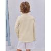 Arshiner Boys Cotton Linen Henley Shirt Button Down Shirt Long Sleeve T Shirt Beach Shirt Tee Casual Solid Tops(Beige)