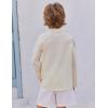 Arshiner Boys Cotton Linen Henley Shirt Button Down Shirt Long Sleeve T Shirt Beach Shirt Tee Casual Solid Tops(Cream)