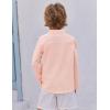 Arshiner Boys Cotton Linen Henley Shirt Button Down Shirt Long Sleeve T Shirt Beach Shirt Tee Casual Solid Tops(Light Pink)