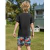 Arshiner Boys Summer Clothing Sets 3-button Short Sleeve Tee and Shorts Casual Outfits for 5-12 Years(Black & Blue Camo)