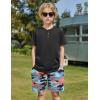 Arshiner Boys Summer Clothing Sets 3-button Short Sleeve Tee and Shorts Casual Outfits for 5-12 Years(Black & Blue Camo)