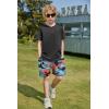 Arshiner Boys Summer Clothing Sets 3-button Short Sleeve Tee and Shorts Casual Outfits for 5-12 Years(Black & Blue Camo)