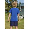 Arshiner Boys Summer Clothing Sets 3-button Short Sleeve Tee and Shorts Casual Outfits for 5-12 Years(Blue & Navy)