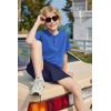 Arshiner Boys Summer Clothing Sets 3-button Short Sleeve Tee and Shorts Casual Outfits for 5-12 Years(Blue & Navy)