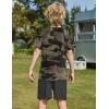 Arshiner Boys Summer Clothing Sets 3-button Short Sleeve Tee and Shorts Casual Outfits for 5-12 Years(Camo & Black)