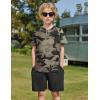 Arshiner Boys Summer Clothing Sets 3-button Short Sleeve Tee and Shorts Casual Outfits for 5-12 Years(Camo & Black)