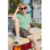 Arshiner Boys Summer Clothing Sets 3-button Short Sleeve Tee and Shorts Casual Outfits for 5-12 Years(Light Green & Dark Grey)