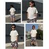 Arshiner Boys Summer Clothing Sets 3-button Short Sleeve Tee and Shorts Casual Outfits for 5-12 Years(White & Camo)