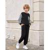 Arshiner Boys Sweatsuit Long Sleeve Crewneck Sweatshirt and Pants Fall Winter Tracksuit Set 2-10Y(Black & White)