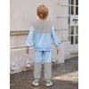 Arshiner Boys Sweatsuit Long Sleeve Crewneck Sweatshirt and Pants Fall Winter Tracksuit Set 2-10Y(Grey & Blue)