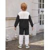 Arshiner Boys Sweatsuit Long Sleeve Crewneck Sweatshirt and Pants Fall Winter Tracksuit Set 2-10Y(White & Black)