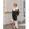 Arshiner Boys Sweatsuit Long Sleeve Crewneck Sweatshirt and Pants Fall Winter Tracksuit Set 2-10Y(White & Black)