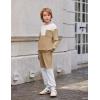 Arshiner Boys Sweatsuit Long Sleeve Crewneck Sweatshirt and Pants Fall Winter Tracksuit Set 2-10Y(White & Brown)