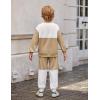 Arshiner Boys Sweatsuit Long Sleeve Crewneck Sweatshirt and Pants Fall Winter Tracksuit Set 2-10Y(White & Brown)