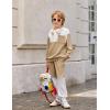 Arshiner Boys Sweatsuit Long Sleeve Crewneck Sweatshirt and Pants Fall Winter Tracksuit Set 2-10Y(White & Brown)