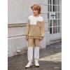 Arshiner Boys Sweatsuit Long Sleeve Crewneck Sweatshirt and Pants Fall Winter Tracksuit Set 2-10Y(White & Brown)