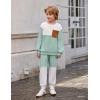 Arshiner Boys Sweatsuit Long Sleeve Crewneck Sweatshirt and Pants Fall Winter Tracksuit Set 2-10Y(White & Green)