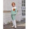 Arshiner Boys Sweatsuit Long Sleeve Crewneck Sweatshirt and Pants Fall Winter Tracksuit Set 2-10Y(White & Green)