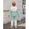 Arshiner Boys Sweatsuit Long Sleeve Crewneck Sweatshirt and Pants Fall Winter Tracksuit Set 2-10Y(White & Green)
