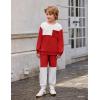 Arshiner Boys Sweatsuit Long Sleeve Crewneck Sweatshirt and Pants Fall Winter Tracksuit Set 2-10Y(White & Red)