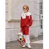 Arshiner Boys Sweatsuit Long Sleeve Crewneck Sweatshirt and Pants Fall Winter Tracksuit Set 2-10Y(White & Red)