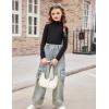 Arshiner Girls 2 Pack Turtleneck Long Sleeve Shirts Ribbed Base Layer Top Slim Fit Pullover Blouse Tee(Black/White)