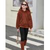 Arshiner Girls 2 Piece Outfits Fuzzy Long Sleeve Hoodie Sweatshirts and Patchwork Legging Pants Casual Clothing Sets(Brown)