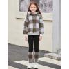 Arshiner Girls 2 Piece Outfits Fuzzy Long Sleeve Hoodie Sweatshirts and Patchwork Legging Pants Casual Clothing Sets(Checked Print)