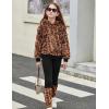 Arshiner Girls 2 Piece Outfits Fuzzy Long Sleeve Hoodie Sweatshirts and Patchwork Legging Pants Casual Clothing Sets(Leopard Print)