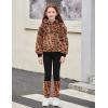 Arshiner Girls 2 Piece Outfits Fuzzy Long Sleeve Hoodie Sweatshirts and Patchwork Legging Pants Casual Clothing Sets(Leopard Print)