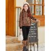 Arshiner Girls 2 Piece Outfits Fuzzy Long Sleeve Hoodie Sweatshirts and Patchwork Legging Pants Casual Clothing Sets(Leopard Print)