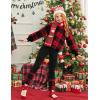 Arshiner Girls 2 Piece Outfits Fuzzy Long Sleeve Hoodie Sweatshirts and Patchwork Legging Pants Casual Clothing Sets(Red Plaid)