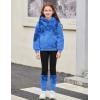Arshiner Girls 2 Piece Outfits Fuzzy Long Sleeve Hoodie Sweatshirts and Patchwork Legging Pants Casual Clothing Sets(Tie Dye Blue)