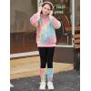 Arshiner Girls 2 Piece Outfits Fuzzy Long Sleeve Hoodie Sweatshirts and Patchwork Legging Pants Casual Clothing Sets(Tie Dye Yellow&pink)