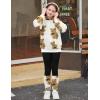 Arshiner Girls 2 Piece Outfits Fuzzy Long Sleeve Hoodie Sweatshirts and Patchwork Legging Pants Casual Clothing Sets(White Bear Print)