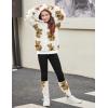 Arshiner Girls 2 Piece Outfits Fuzzy Long Sleeve Hoodie Sweatshirts and Patchwork Legging Pants Casual Clothing Sets(White Bear Print)