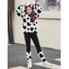 Arshiner Girls 2 Piece Outfits Fuzzy Long Sleeve Hoodie Sweatshirts and Patchwork Legging Pants Casual Clothing Sets(White&black)