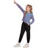 Arshiner Girls 2 Piece Outfits Long Sleeve Crop Tops and Lounge Pants with Pockets Kids Tracksuit Clothing Sets(Pink Blue Stripe)
