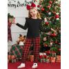 Arshiner Girls 2 Piece Outfits Long Sleeve Ruffled Tops and Pants with Pockets Clothing Set for 6-14Y(Black & Red Plaid)
