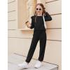 Arshiner Girls 2 Piece Outfits Long Sleeve Ruffled Tops and Pants with Pockets Clothing Set for 6-14Y(Black)
