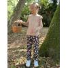 Arshiner Girls 2 Piece Outfits Long Sleeve Ruffled Tops and Pants with Pockets Clothing Set for 6-14Y(Black/Orange Flower)