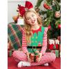 Arshiner Girls 2 Piece Outfits Long Sleeve Ruffled Tops and Pants with Pockets Clothing Set for 6-14Y(Green & Red Stripe)