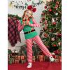 Arshiner Girls 2 Piece Outfits Long Sleeve Ruffled Tops and Pants with Pockets Clothing Set for 6-14Y(Green & Red Stripe)