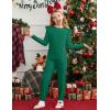 Arshiner Girls 2 Piece Outfits Long Sleeve Ruffled Tops and Pants with Pockets Clothing Set for 6-14Y(Green)