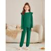 Arshiner Girls 2 Piece Outfits Long Sleeve Ruffled Tops and Pants with Pockets Clothing Set for 6-14Y(Green)